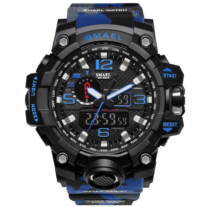 SMAEL Brand Men Sports Watches Dual Display